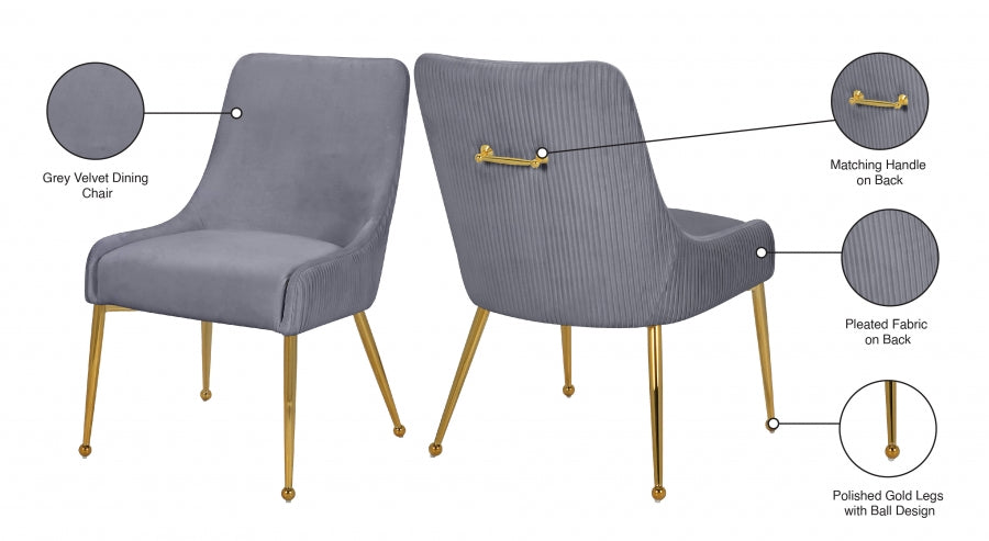 Chaise de salle à manger en velours Ace