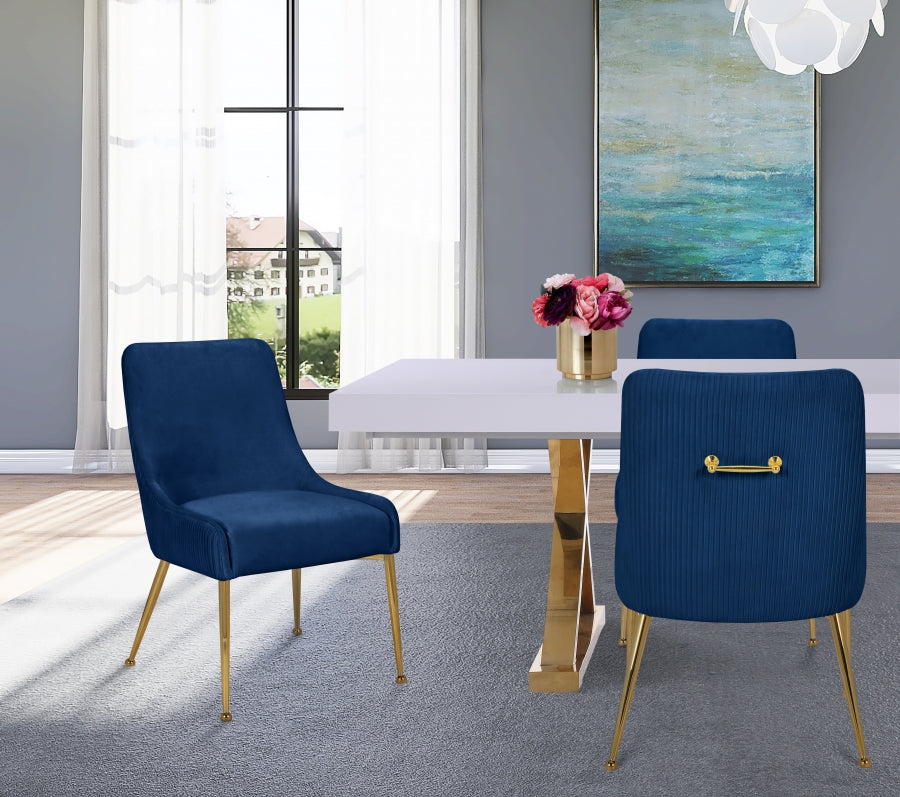 Chaise de salle à manger en velours Ace