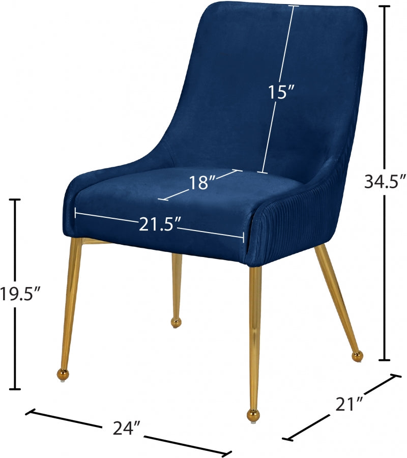 Chaise de salle à manger en velours Ace