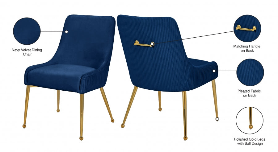 Chaise de salle à manger en velours Ace