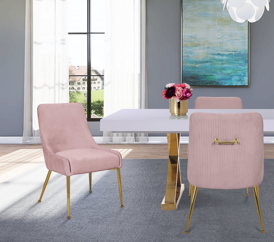 Chaise de salle à manger en velours Ace