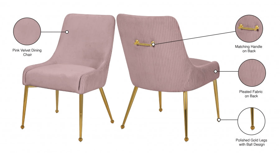 Chaise de salle à manger en velours Ace