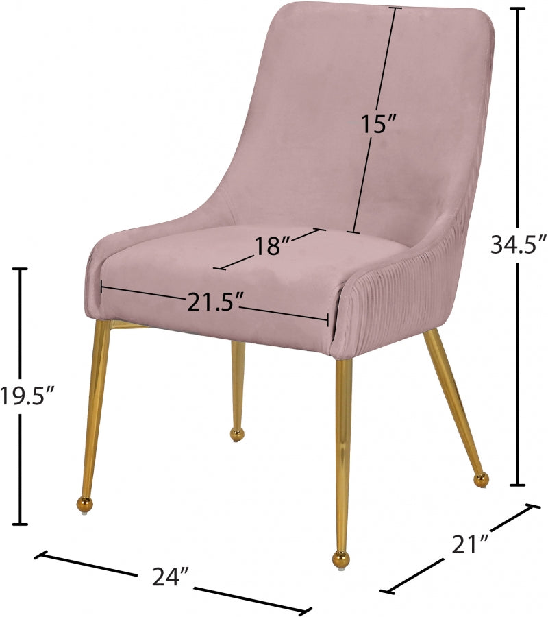 Chaise de salle à manger en velours Ace
