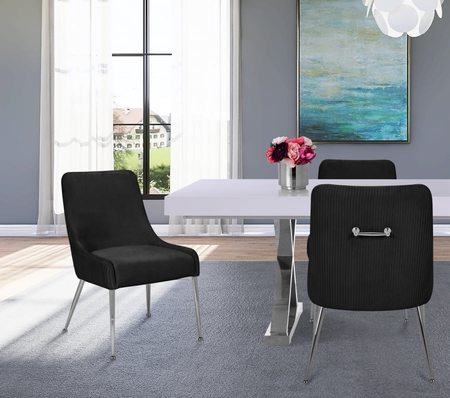 Chaise de salle à manger en velours Ace