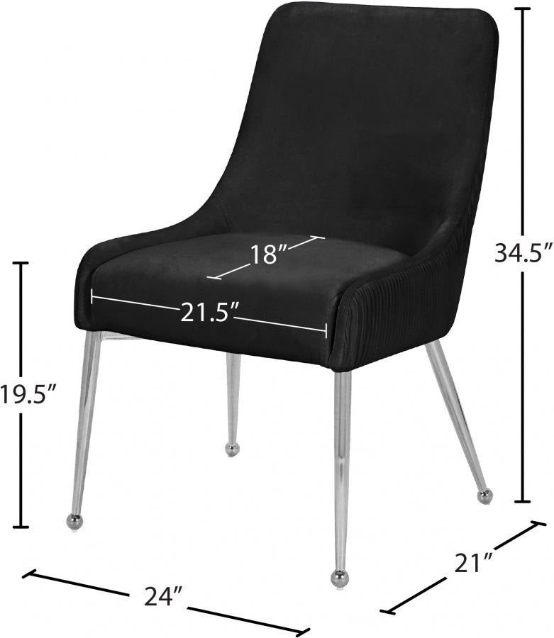 Chaise de salle à manger en velours Ace