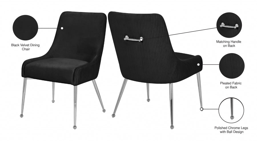 Chaise de salle à manger en velours Ace