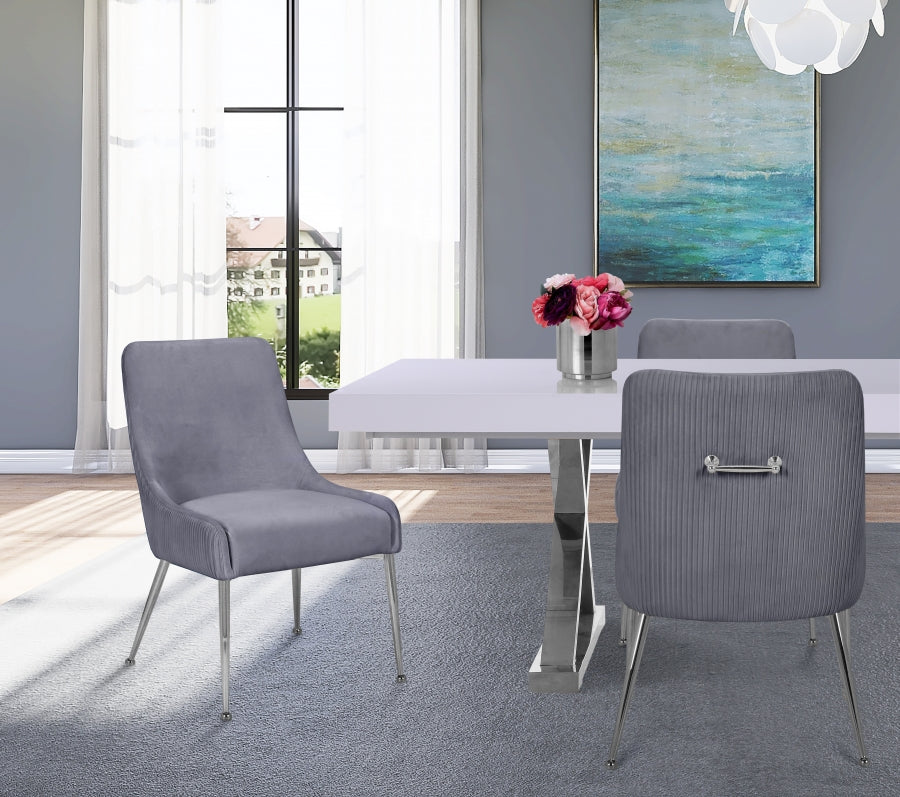 Chaise de salle à manger en velours Ace