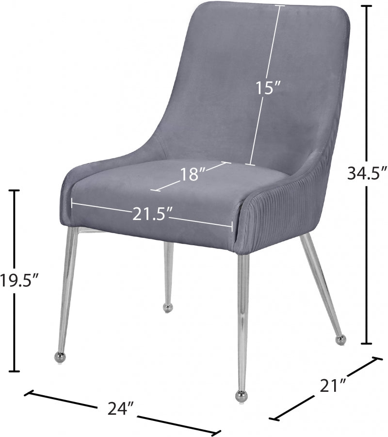 Chaise de salle à manger en velours Ace