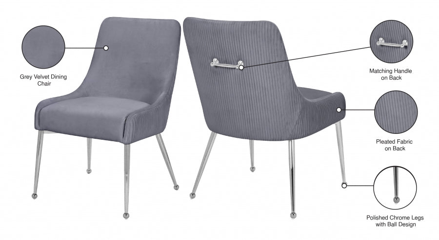 Chaise de salle à manger en velours Ace