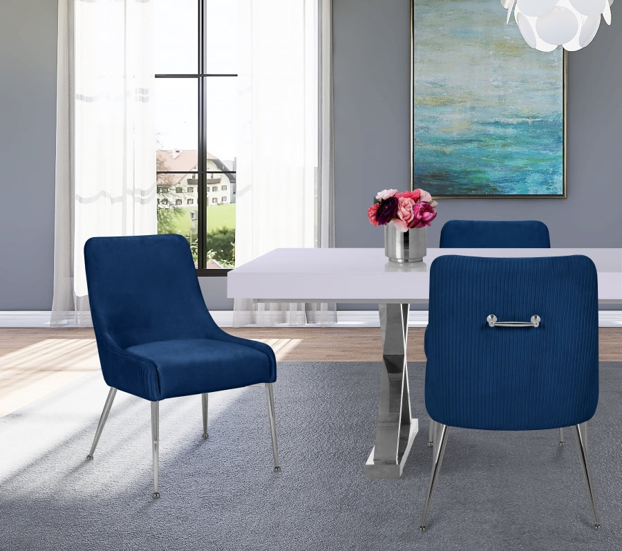 Chaise de salle à manger en velours Ace
