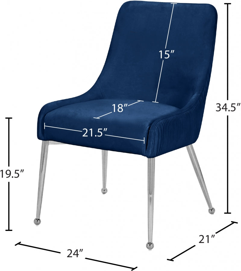 Chaise de salle à manger en velours Ace