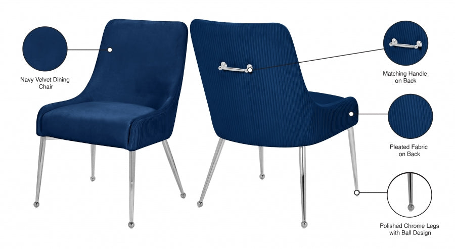 Chaise de salle à manger en velours Ace