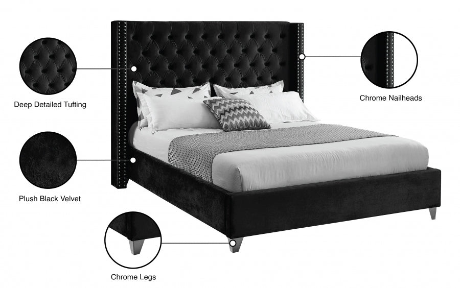 Lit en velours Aiden