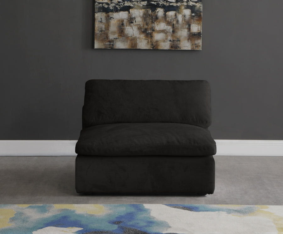 Chaise sans accoudoirs confortable rembourrée en fibre de velours Cosy Velvet