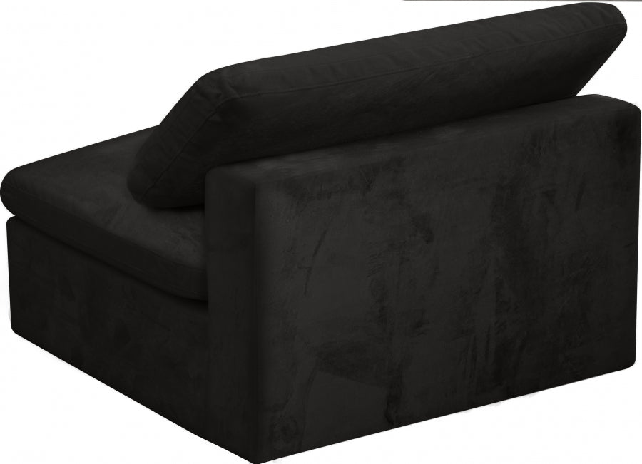 Chaise sans accoudoirs confortable rembourrée en fibre de velours Cosy Velvet
