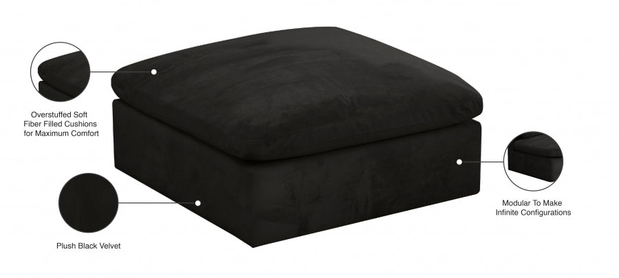 Pouf rembourré en velours confortable et rembourré de fibres modulaires en velours douillet 