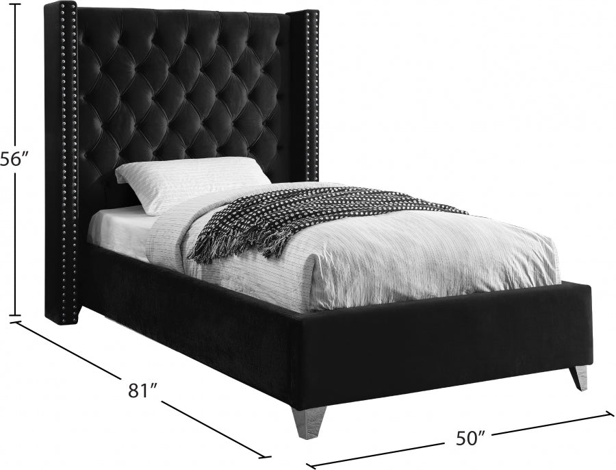 Lit en velours Aiden