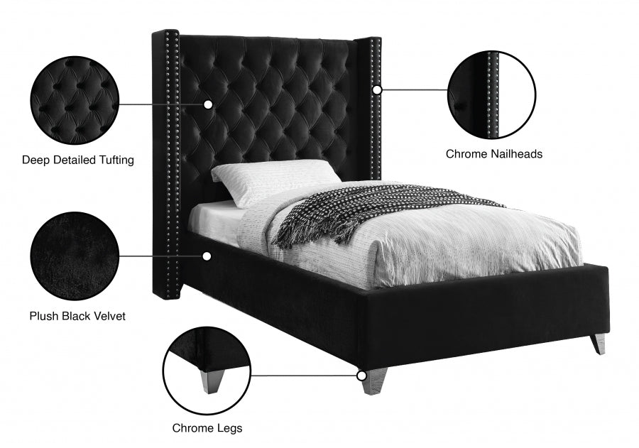 Lit en velours Aiden