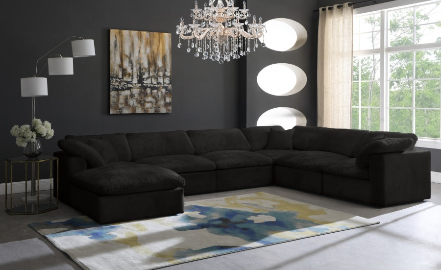 Sectionnel réversible rembourré en fibres de velours douillet et confortable, semblable à un nuage