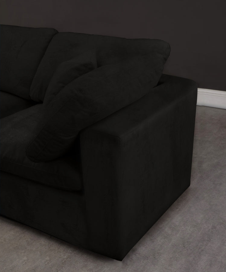 Sectionnel réversible rembourré en fibres de velours douillet et confortable, semblable à un nuage