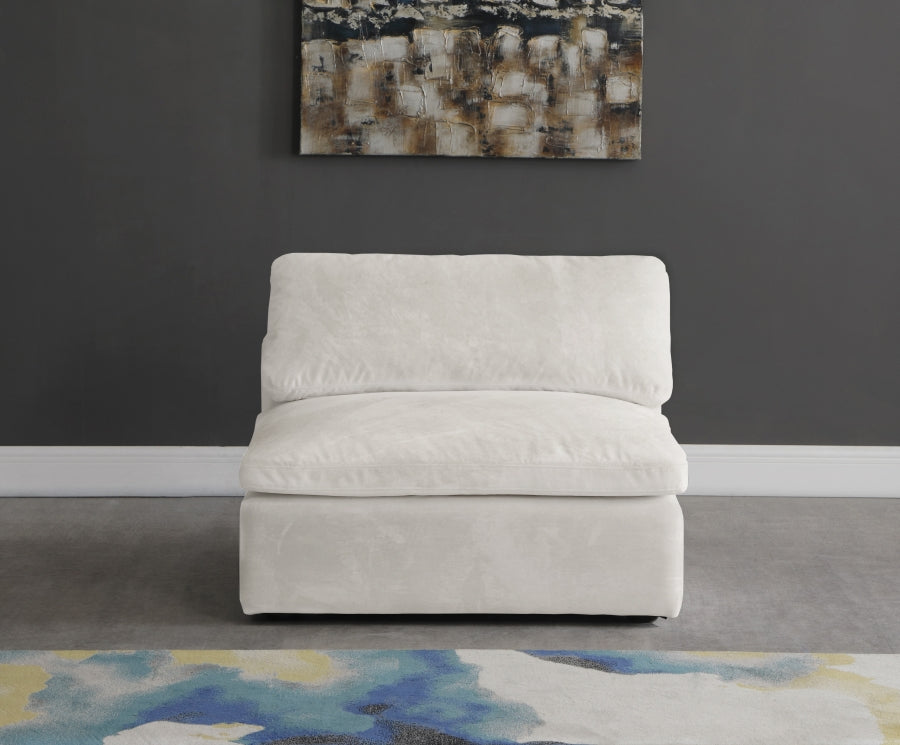 Chaise sans accoudoirs confortable rembourrée en fibre de velours Cosy Velvet