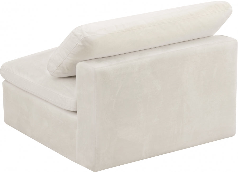 Chaise sans accoudoirs confortable rembourrée en fibre de velours Cosy Velvet