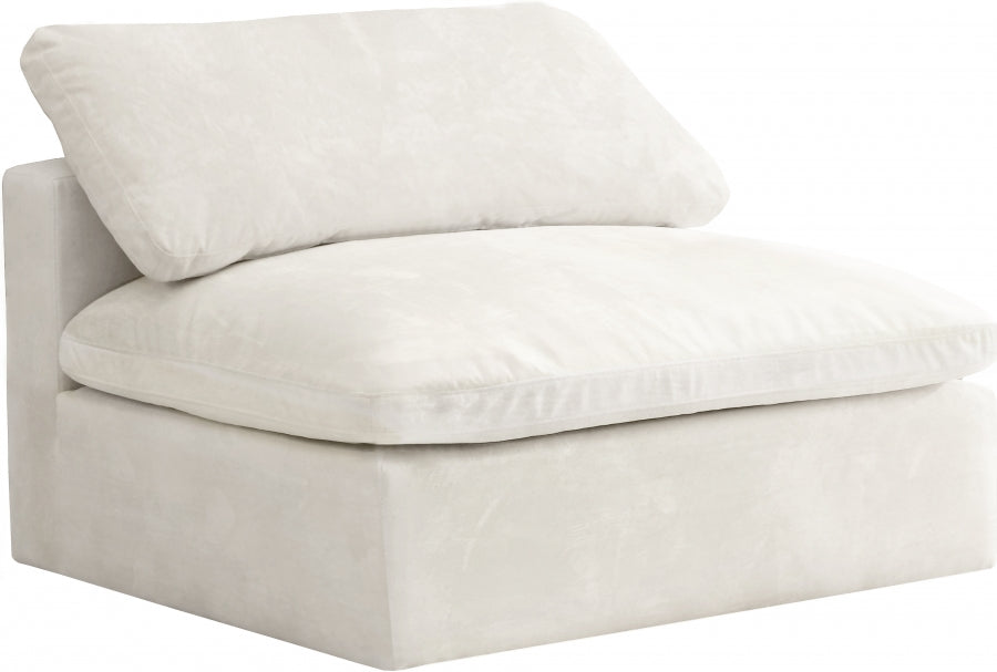 Chaise sans accoudoirs confortable rembourrée en fibre de velours Cosy Velvet