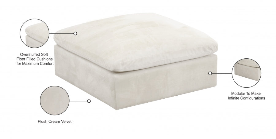 Pouf rembourré en velours confortable et rembourré de fibres modulaires en velours douillet 