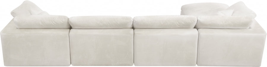 Sectionnel réversible rembourré en fibres de velours douillet et confortable, semblable à un nuage