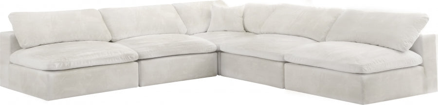 Sectionnel réversible rembourré en fibres de velours douillet et confortable, semblable à un nuage