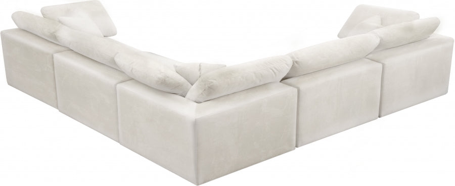 Sectionnel réversible rembourré en fibres de velours douillet et confortable, semblable à un nuage