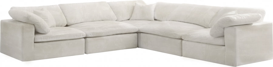 Sectionnel réversible rembourré en fibres de velours douillet et confortable, semblable à un nuage