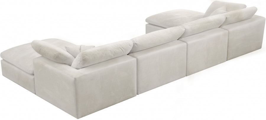 Sectionnel réversible rembourré en fibres de velours douillet et confortable, semblable à un nuage