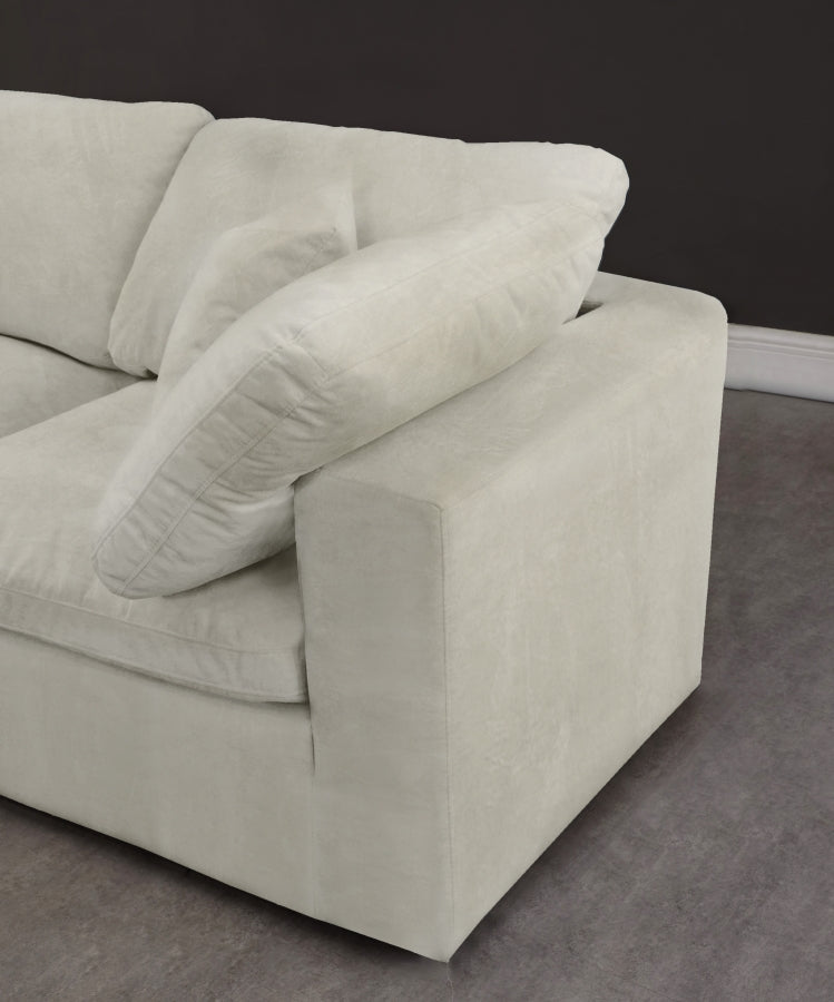 Sectionnel réversible rembourré en fibres de velours douillet et confortable, semblable à un nuage