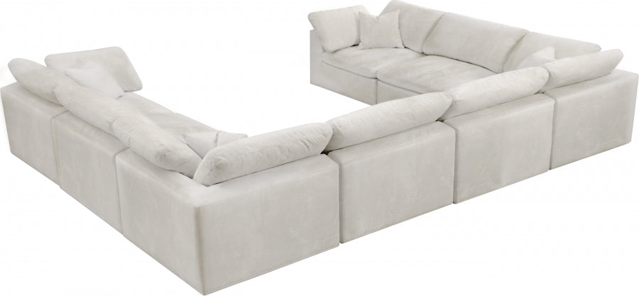 Sectionnel réversible rembourré en fibres de velours douillet et confortable, semblable à un nuage
