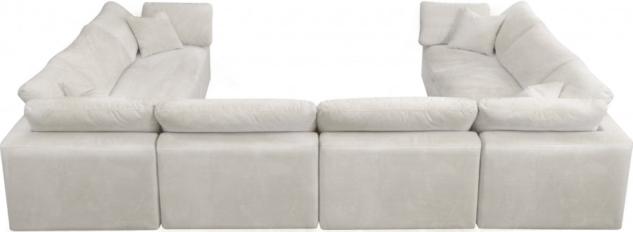 Sectionnel réversible rembourré en fibres de velours douillet et confortable, semblable à un nuage