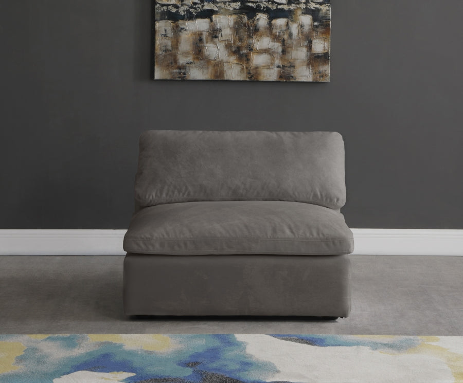Chaise sans accoudoirs confortable rembourrée en fibre de velours Cosy Velvet