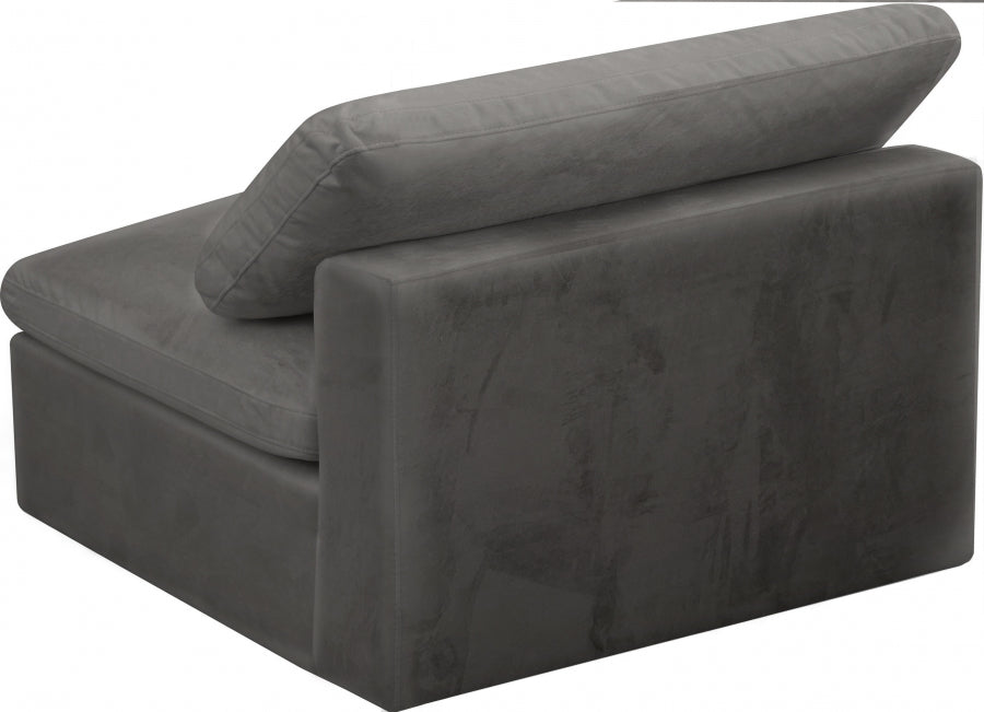 Chaise sans accoudoirs confortable rembourrée en fibre de velours Cosy Velvet