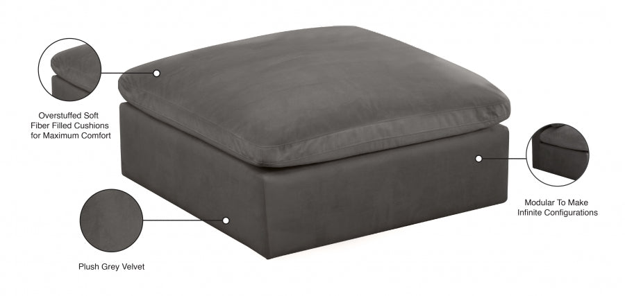 Pouf rembourré en velours confortable et rembourré de fibres modulaires en velours douillet 