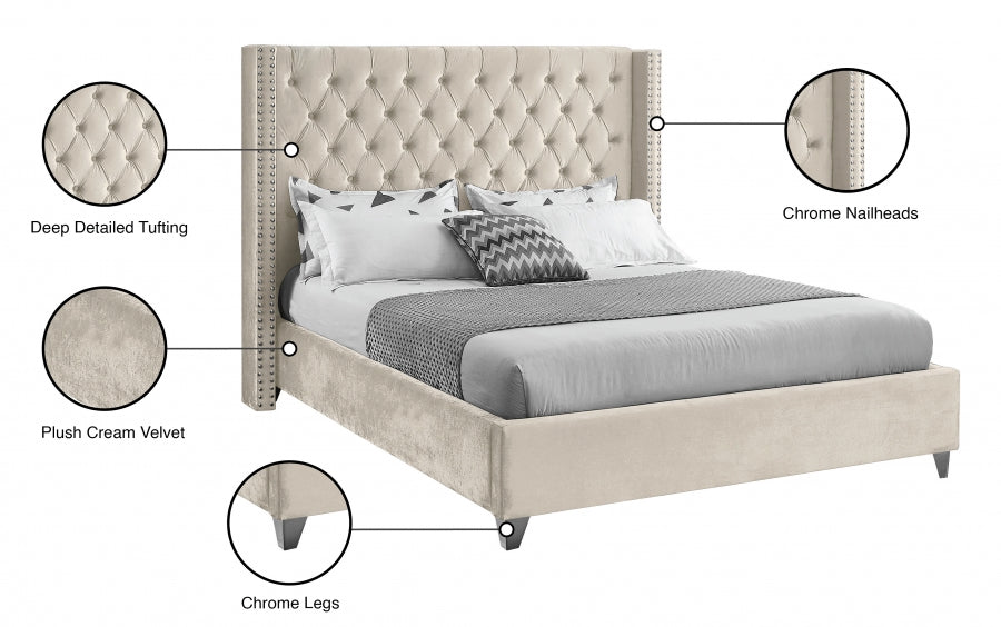 Lit en velours Aiden