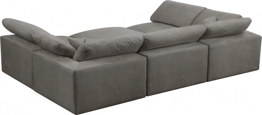 Sectionnel réversible rembourré en fibres de velours douillet et confortable, semblable à un nuage