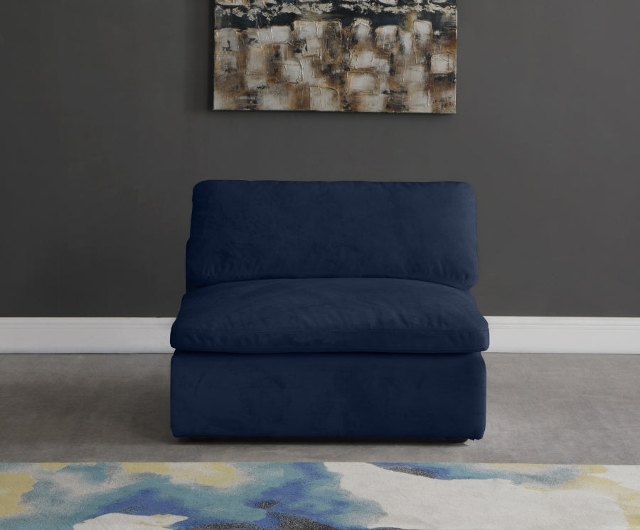 Chaise sans accoudoirs confortable rembourrée en fibre de velours Cosy Velvet