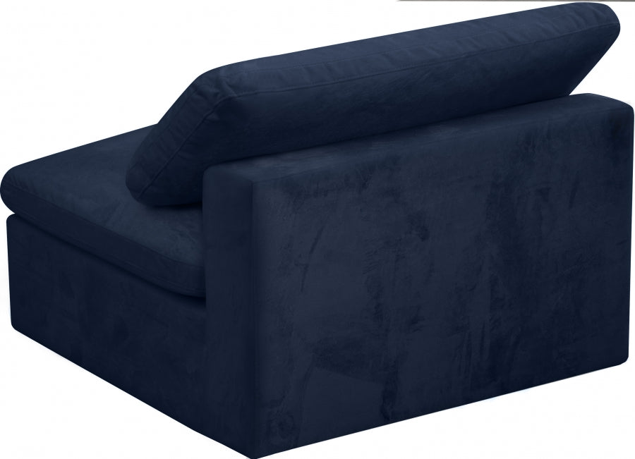 Chaise sans accoudoirs confortable rembourrée en fibre de velours Cosy Velvet