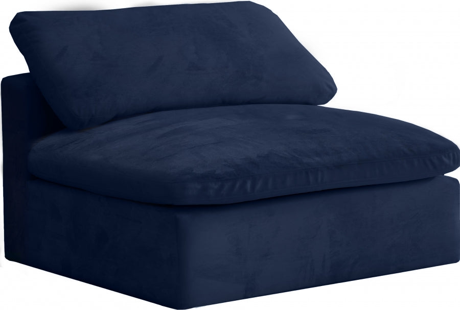 Chaise sans accoudoirs confortable rembourrée en fibre de velours Cosy Velvet