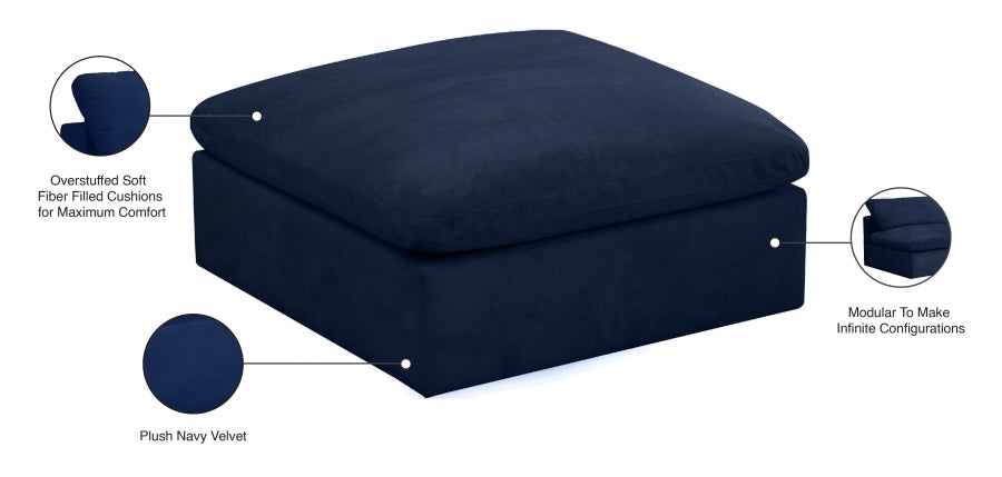 Pouf rembourré en velours confortable et rembourré de fibres modulaires en velours douillet 
