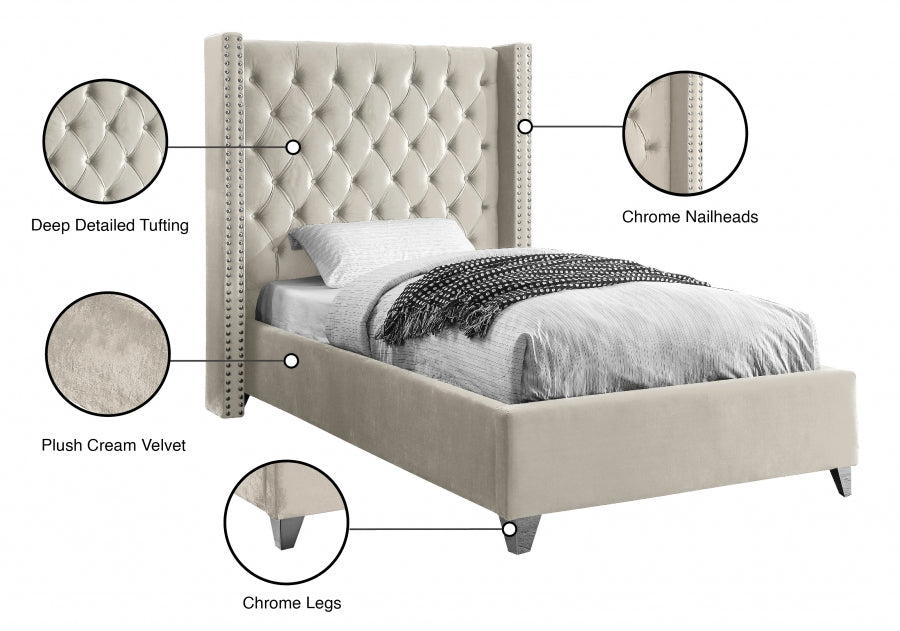 Lit en velours Aiden