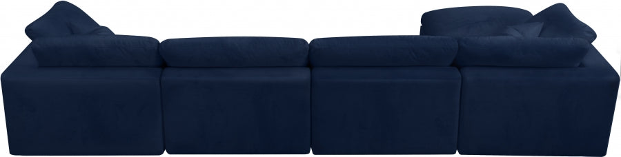 Sectionnel réversible rembourré en fibres de velours douillet et confortable, semblable à un nuage