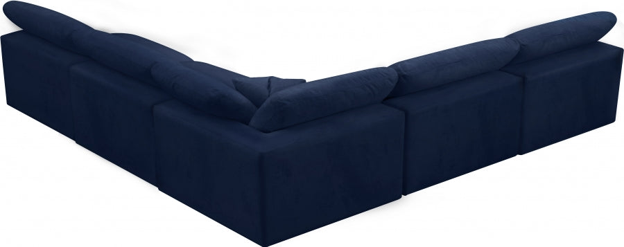 Sectionnel réversible rembourré en fibres de velours douillet et confortable, semblable à un nuage