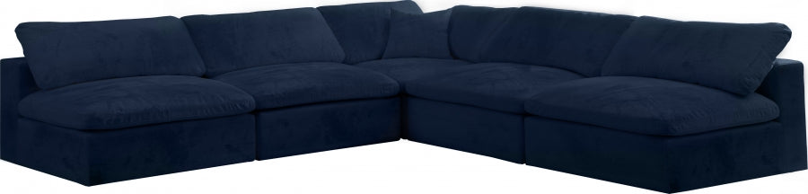Sectionnel réversible rembourré en fibres de velours douillet et confortable, semblable à un nuage