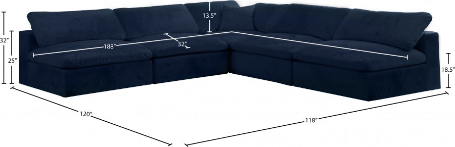 Sectionnel réversible rembourré en fibres de velours douillet et confortable, semblable à un nuage